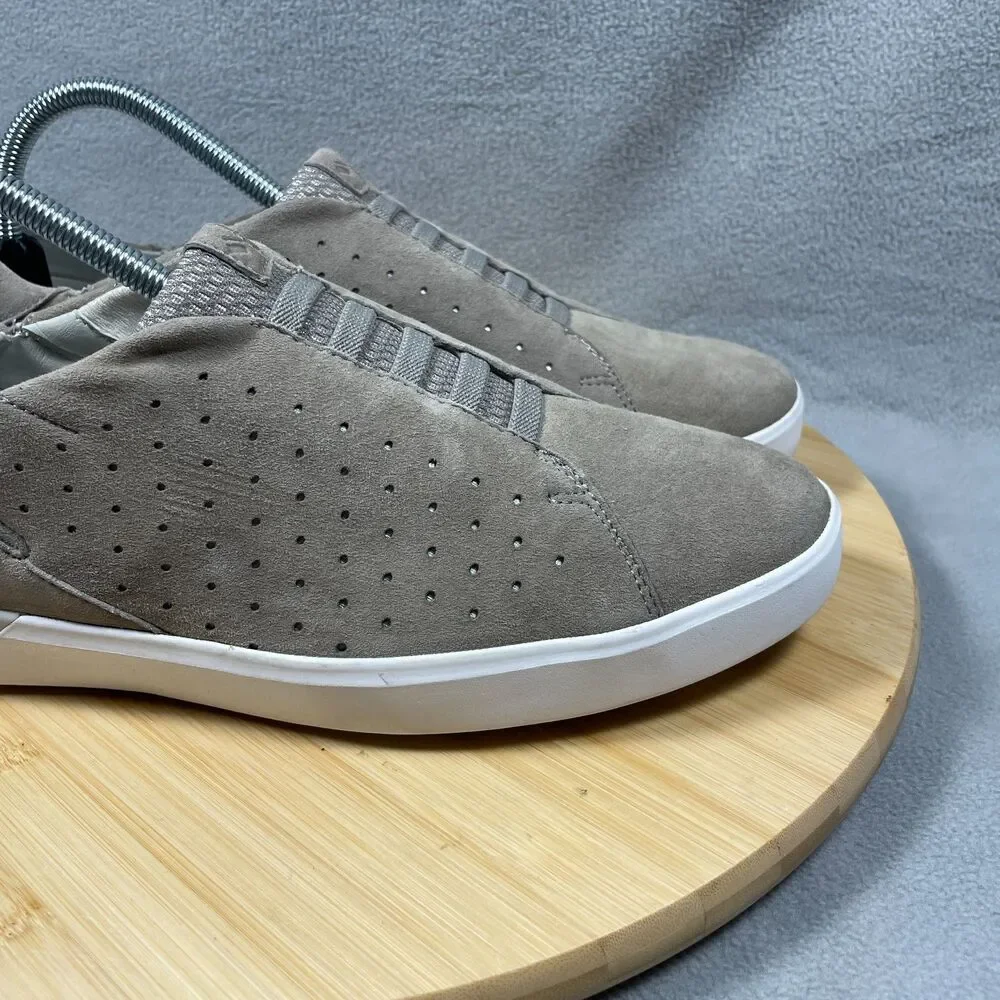 Kizik Miami Womens 9.5 M Taupe Suede Shoes Hands Free Slip On Comfort Sneakers